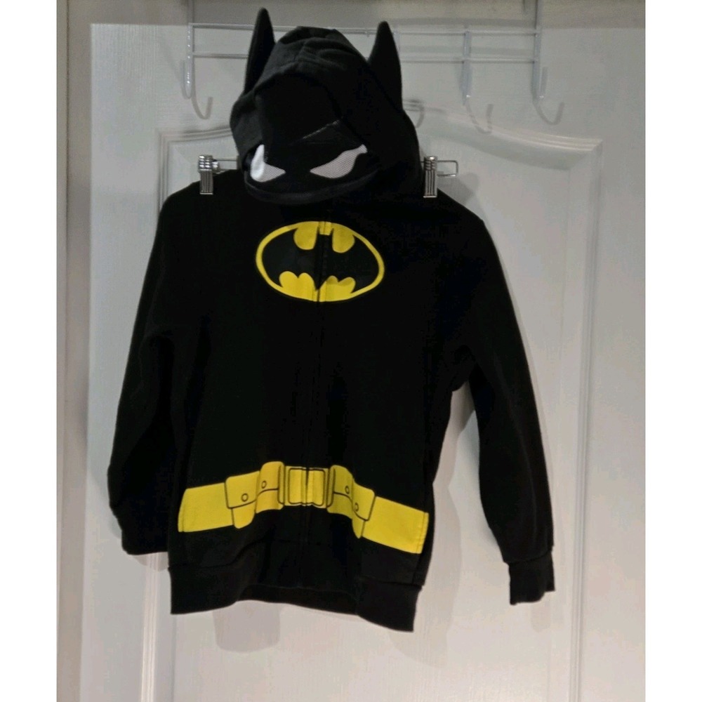 Kids Batman Hoodie Jacket Costume Eyes,ears Medium Halloween Cosplay Super Hero